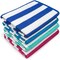 100% Cotton Beach Towels 4-Pack Striped Cabana 30X60 Ultra-Soft Quick-Dry